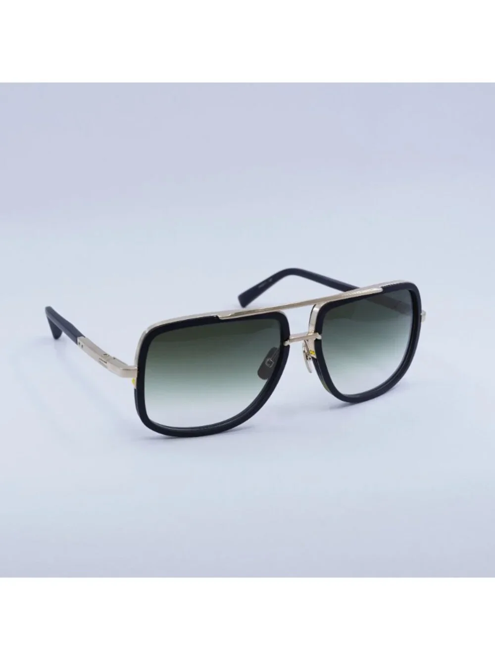 Dita MACH-ONE-DRX-2030-F-59 Sunglasses Black Aviator Frame, Green Lenses